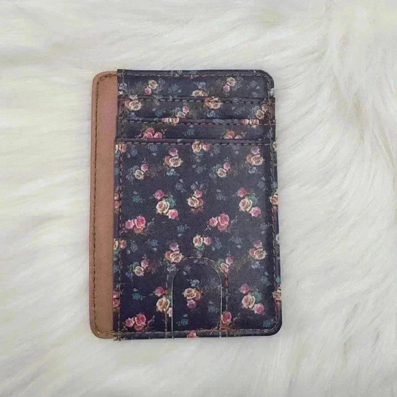 Chic Floral Card RFID-Blocking Faux Leather Wallet - Picture 4 of 6